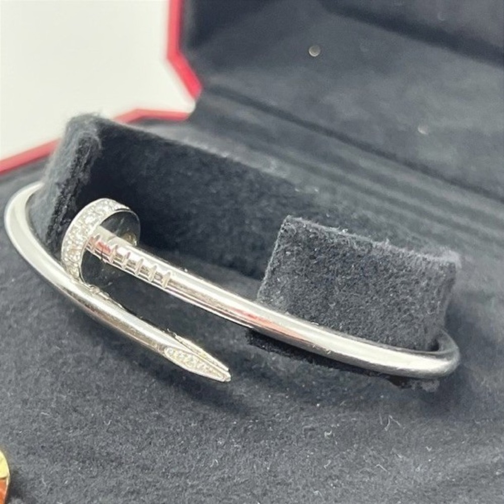 Cartier Juste un Clou Bracelet White Gold Diamonds Nail Bangle B6048717 Box - Picture 2 of 5